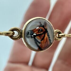 Antique Reverse Essex Crystal 14k Bracelet